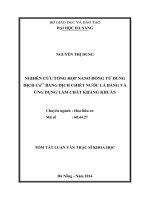 Nghiên cứu tổng hợp nano đồng từ dung dịch cu2+ bằng dịch chiết nước lá bàng và ứng dụng làm chất kháng khuẩn