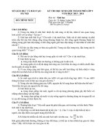 đề thi đáp án học sinh giỏi tp hà nội lớp 9 môn sinh học