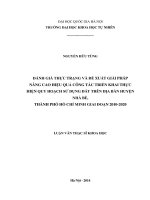 Đánh giá thực trạng và đề xuất giải pháp nâng cao hiệu quả công tác triển khai thực hiện quy hoạch sử dụng đất trên địa bàn huyện Nhà Bè, thành phố Hồ Chí Minh giai đoạn 2010-2020