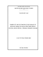 Nghiên cứu đề xuất phương án quy hoạch sử dụng đất trong xây dựng nông thôn mới xã Tân Chi - huyện Tiên Du - tỉnh Bắc Ninh đến năm 2020
