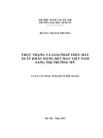Thực trạng và giải pháp thúc đẩy xuất khẩu hàng dệt may Việt Nam sang thị trường Mỹ