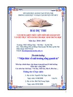 vận dụng kiến thức liên môn để giải quyết tình huống thực tiễn nhận thức về môi trường sống quanh ta