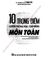 10 trọng điểm luyện thi đại học cao đẳng môn toán -  lê hoành phò part 1