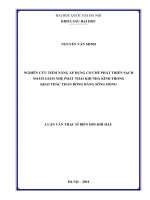 Nghiên cứu tiềm năng áp dụng Cơ chế phát triển sạch nhằm giảm nhẹ phát thải khí nhà kính trong khai thác than đồng bằng sông Hồng