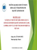 VẬN DỤNG LÝ THUYẾT CHỦ NGHĨA TRONG SÁNG VÀ ĐÁNH GIÁ HÀNH ĐỘNG ĐẠO ĐỨC KINH DOANH CỦA IBM, CAMPBELL SOUP VÀ LẤY MỘT VÍ DỤ DOANH NGHIỆP TẠI VIỆT NAM