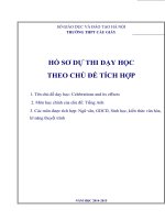 bài dự thi dạy học tích hợp liên môn Tên chủ đề dạy học celebrations and its effects