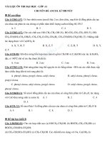 Chuyên đề ancol trong thi ĐH