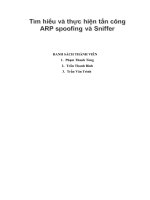 tìm hiểu và thực hiện tấn công spoofing ARP và sniffe