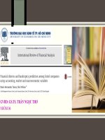 Thuyết trình môn quản trị rủi ro Xây dựng mô hình dự báo kiệt quệ