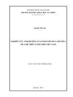 Nghiên cứu ảnh hưởng của Enso tới mưa gió mùa mùa hè trên lãnh thổ Việt Nam