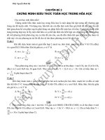 Chuyên đề chứng minh biểu thức toán học trong hóa học'