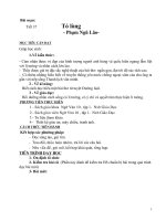 giáo án giảng dạy theo chủ đề tích hợp bài tỏ lòng