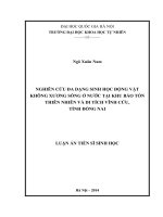 Nghiên cứu đa dạng sinh học động vật không xương sống ở nước tại khu bảo tồn thiên nhiên và di tích Vĩnh Cửu, tỉnh Đồng Nai