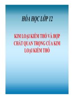Bài giảng kim loại kiềm thổ và hợp chất quan trọng của kim loại kiềm thổ hóa học 12