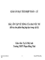 giáo án dạy tích hợp lý hóa bài ôn tập về tổng của hai vectow
