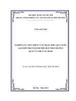 Nghiên cứu tiết kiệm và sử dụng hiệu quả nước sạch đô thị ở thành phố Huế theo hướng quản lý nhu cầu (DSM)