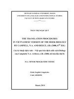 THE TRANSLATION PROCEDURES  IN VIETNAMESE VERSION OF THE BOOK BIOLOGY BY CAMPELL, N.A. AND REECE