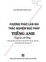PHƯƠNG PHÁP làm bài tập TRẮC NGHIỆM NGỮ PHÁP TIẾNG ANH THPT-  NGUYỄN bảo TRANG part 1