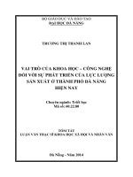 Vai trò của khoa học   công nghệ đối với sự phát triển của lực lượng sản xuất ở thành phố đà nẵng hiện nay