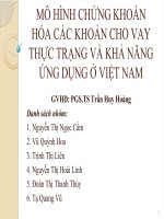 Thuyết trình MÔ HÌNH CHỨNG KHOÁN HÓA CÁC KHOẢN CHO VAY THỰC TRẠNG VÀ KHẢ NĂNG ỨNG DỤNG Ở VIỆT NAM