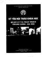 Báo cáo Phố trưởng trong bộ máy chính quyền thành phố Hà Nội thời thuộc địa