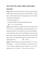 BÀI TẬP VỀ CÔNG THỨC HÓA HỌC