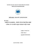 Tiểu luận đạo đức kinh doanh GREEN WASHING   PHÂN TÍCH TRƯỜNG hợp CÔNG TY CP hữu hạn VEDAN VIỆT NAM