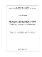 Chi trả dịch vụ môi trường rừng và sinh kế cộng đồng trường hợp nghiên cứu tại xã chiềng cọ, thành phố sơn la, tỉnh sơn la
