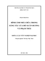 Hình ảnh nhà chùa trong sáng tác của hồ xuân hương và phạm thái