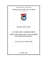Xác định chất cấm Sibutramine trong thực phẩm chức năng giảm béo bằng phương pháp HPLC