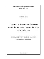 Tìm hiểu cách đặt bút danh của các nhà thơ, nhà văn việt nam hiện đại