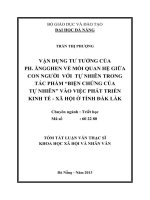 Vận dụng tư tưởng của ph ăngghen về mối quan hệ giữa con người với tự nhiên trong tác phẩm biện chứng của tự nhiên vào việc phát triển kinh tế   xã hội ở tỉnh đắk lắk