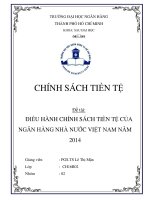 ĐIỀU HÀNH CHÍNH SÁCH TIỀN TỆ CỦA NGÂN HÀNG NHÀ NƯỚC VIỆT NAM NĂM 2014