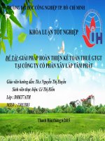 KHOÁ LUẬN TỐT NGHIỆP GIẢI PHÁP HOÀN THIỆN KẾ TOÁN THUẾ GTGT TẠI CÔNG TY CỔ PHẦN XÂY LẮP TÂM PHÁT