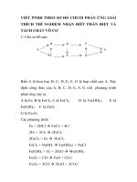 VIẾT PTHH THEO SƠ ĐỒ CHUỖI PHẢN ỨNG GIẢI THÍCH THÍ NGHIỆM NHẬN BIẾT PHÂN BIỆT VÀ TÁCH CHẤT VÔ CƠ