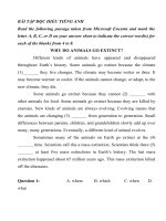 BÀI TẬP ĐỌC HIỂU TIẾNG ANH