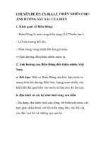 CHUYÊN ĐỀ ÔN TN ĐỊA LÝ THIÊN NHIÊN CHỊU ẢNH HƯỞNG SÂU SẮC CỦA BIỂN