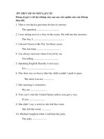 ÔN THI VÀO 10 VIẾT LẠI CÂU