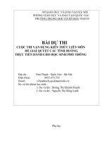 bài dự thi vận dụng kiến thức liên môn giải quyết tình huống thực tiễn hãy xử lý rác thải đúng cách góp phần bảo vệ môi trường