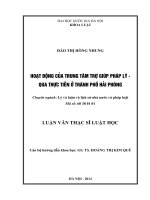 Hoạt động của Trung tâm Trợ giúp pháp lý qua thực tiễn ở Thành phố Hải Phòng