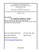 bài dự thi dạy học chủ đề tích hợp liên môn đạt giải quốc gia bài ô nhiễm môi trường không khí