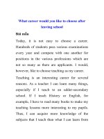 LUẬN MẪU LỚP 12 What career would you like to choose after leaving school