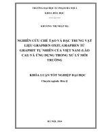 Nghiên cứu chế tạo và đặc trưng vật liệu graphen oxit, graphen từ graphit tự nhiên của việt nam (lào cai) và ứng dụng trong xử lý môi trường