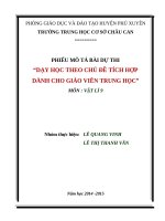 dạy học tích hợp theo chủ đề liên môn vật lí bài máy biến áp