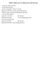 bài dự thi dạy học theo chủ đề tích hợp liên môn bài phân bón hóa học