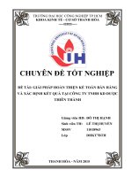 CHUYÊN ĐỀ TỐT NGHIỆP GIẢI PHÁP HOÀN THIỆN KẾ TOÁN BÁN HÀNG VÀ XÁC ĐỊNH KẾT QUẢ TẠI CÔNG TY TNHH KD DƯỢC THIÊN THÀNH