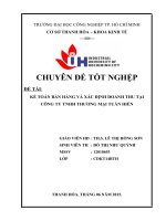 CHUYÊN ĐỀ TỐT NGHỆP KẾ TOÁN BÁN HÀNG VÀ XÁC ĐỊNH DOANH THU TẠI CÔNG TY TNHH THƯƠNG MẠI TUẤN HIỀN