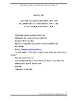 vận dụng kiến thức liên môn giới thiệu về nghề truyền thống làm miến dong ở làng so