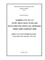 Nghiên cứu xử lý nước thải chăn nuôi lợn bằng phương pháp lọc sinh học thiếu   hiếu khí kết hợp