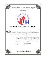 CHUYÊN ĐỀ TỐT NGHIỆP KẾ TOÁN CÔNG NỢ  PHẢI THU TẠI CÔNG TY CỔ PHẦN ĐẦU TƯ THƯƠNG MẠI VÀ DỊCH VỤ HẢI ANH  